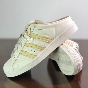 Adidas Originals London Superstar Mule Beige Pink Leather Shoes Sneakers G58357